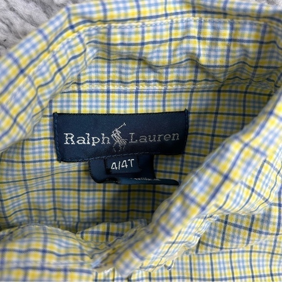Ralph Lauren Shirt Boys 4T Button Up Classic Plaid Casual Pictures Church Party - Picture 3 of 4